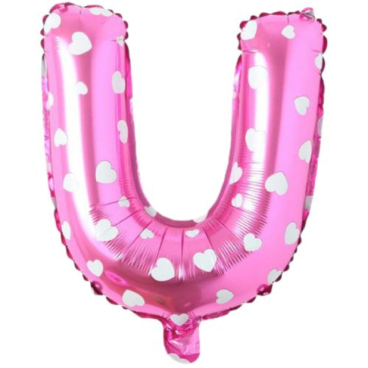 U- HARF 16 İNC PEMBE RENK BALON 36 CM U- HARF 16 İNC PEMBE RENK BALON 36 CM