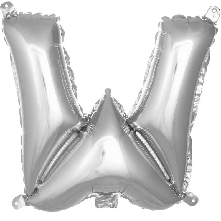 W- HARF 40 İNC GÜMÜŞ RENK BALON 100 CM W- HARF 40 İNC GÜMÜŞ RENK BALON 100 CM