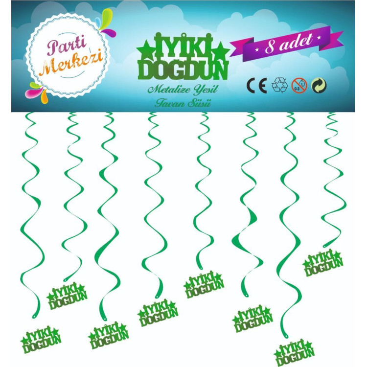 METALİZE YEŞİL İYİKİ DOĞDUN TAVAN SÜSÜ