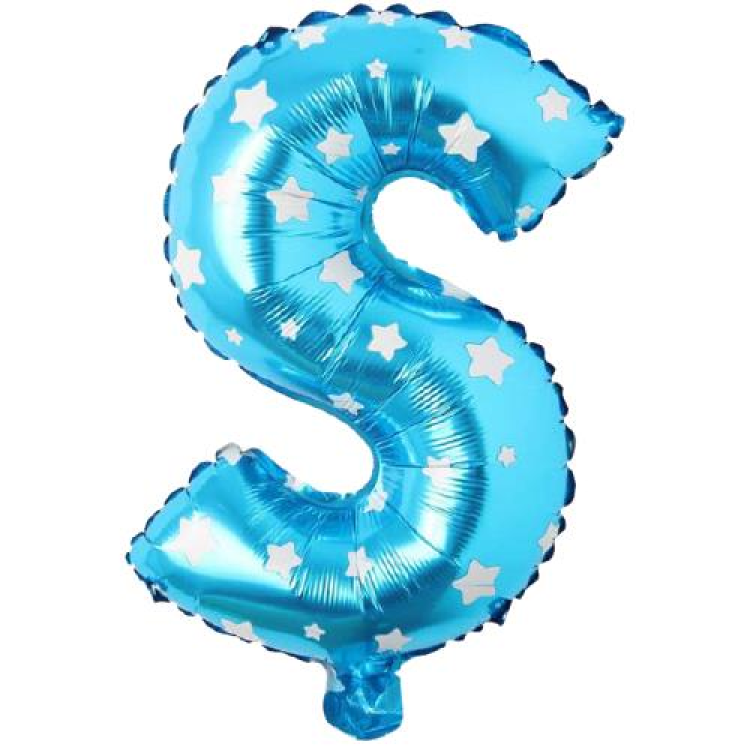 S- HARF 16 İNC MAVİ RENK BALON 36 CM S- HARF 16 İNC MAVİ RENK BALON 36 CM