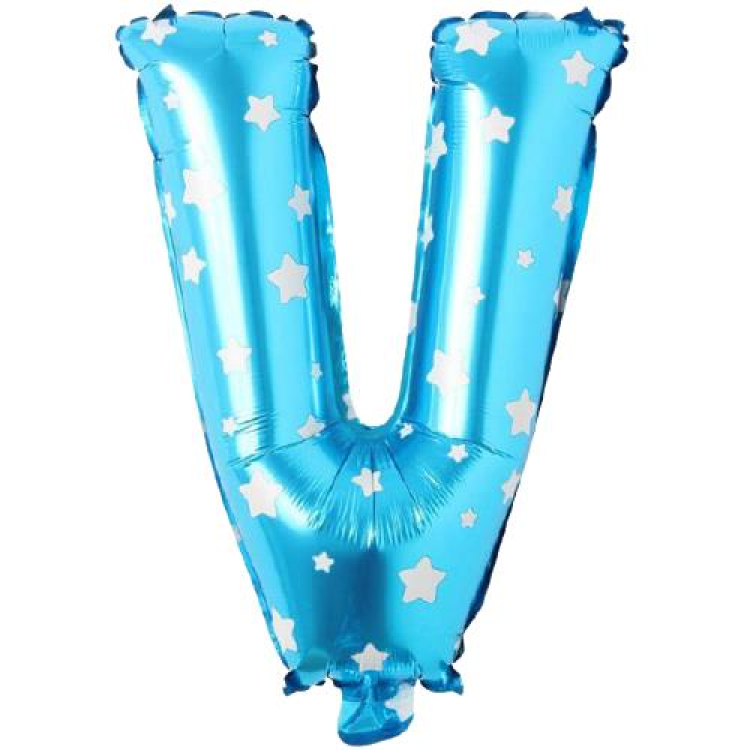 V- HARF 16 İNC MAVİ RENK BALON 36 CM V- HARF 16 İNC MAVİ RENK BALON 36 CM