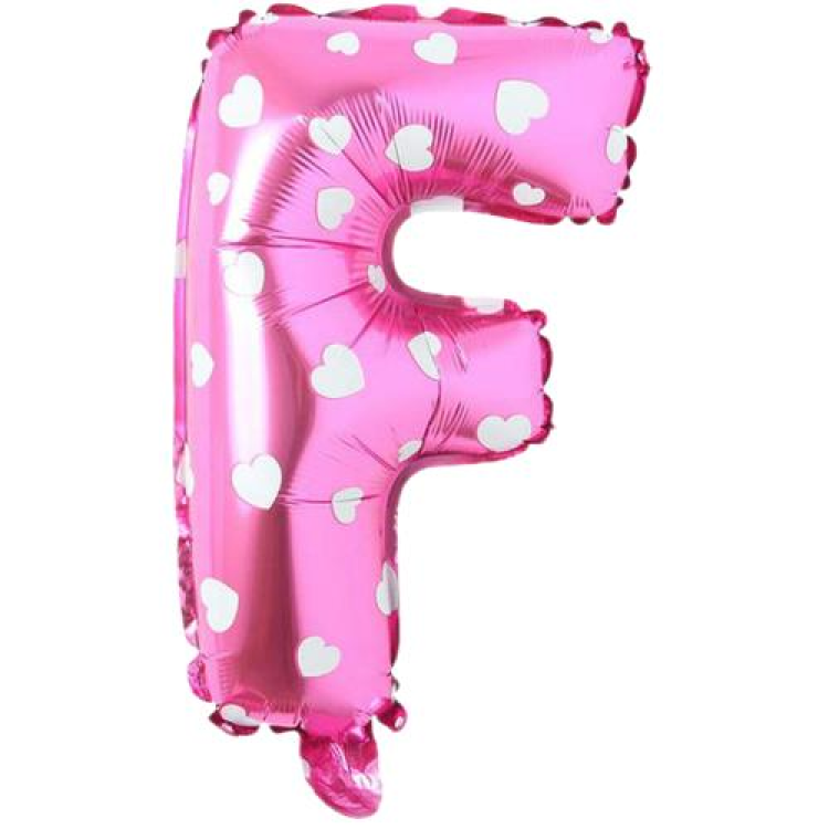 F- HARF 16 İNC PEMBE RENK BALON 36 CM