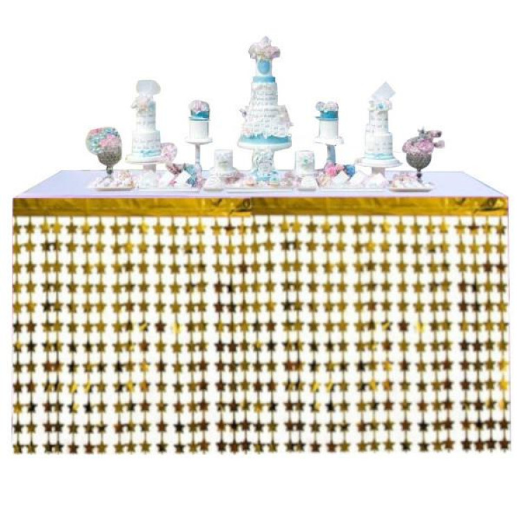 METALİZE YILDIZ GOLD MASA ETEĞİ 70*300cm