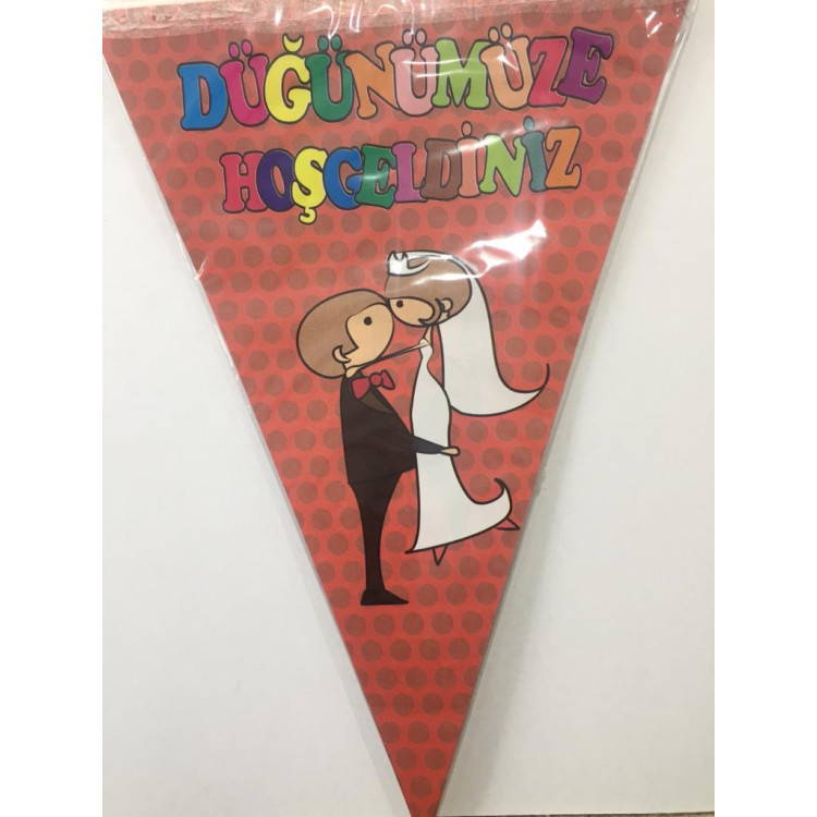 DÜĞÜNÜMÜZE HOŞGELDİNİZ ÜÇGEN FLAMA