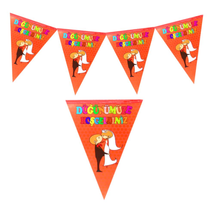 DÜĞÜNÜMÜZE HOŞGELDİNİZ ÜÇGEN FLAMA