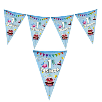 1 YAŞ MAVİ ÜÇGEN FLAMA 1 YAŞ MAVİ ÜÇGEN FLAMA