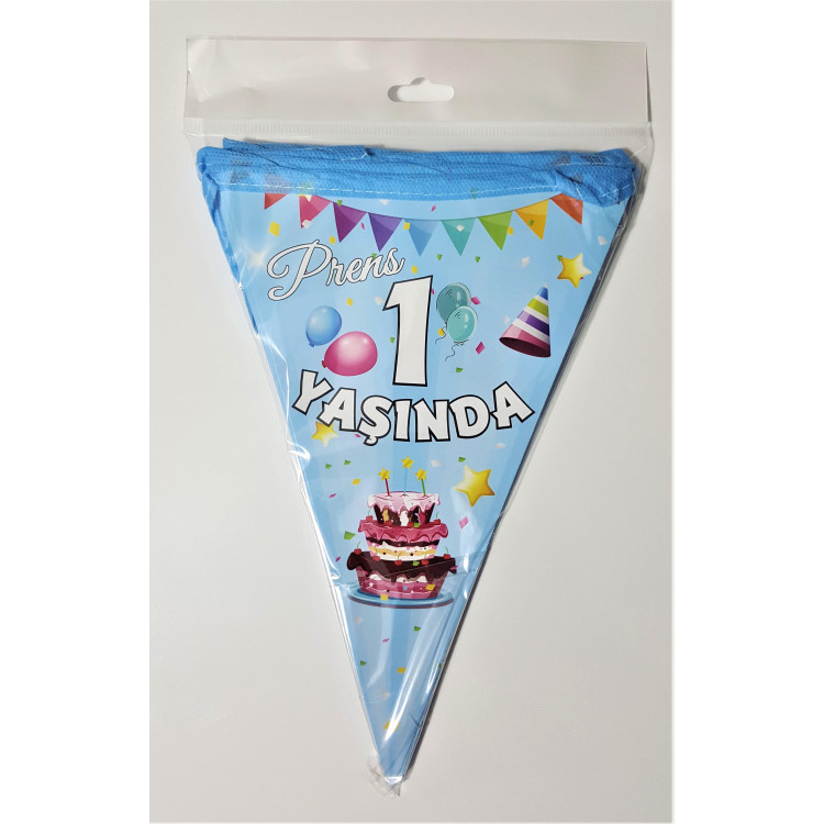1 YAŞ MAVİ ÜÇGEN FLAMA