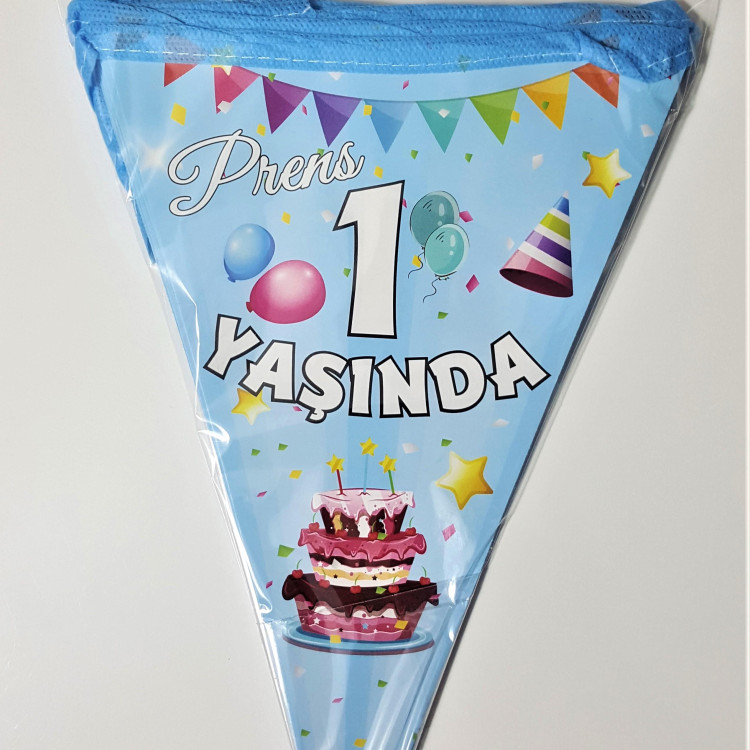 1 YAŞ MAVİ ÜÇGEN FLAMA