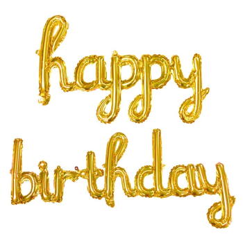 EL YAZILI HAPPY BİRTHDAY GOLD SET BALON EL YAZILI HAPPY BİRTHDAY GOLD SET BALON