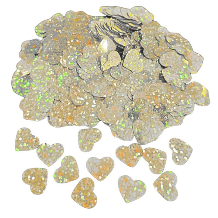 METALİZE BALON İÇİ KALP HOLOGRAM GÜMÜŞ PUL