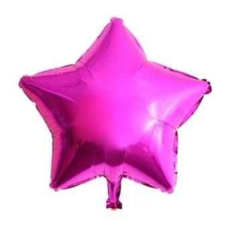 18 İNC YILDIZ FUŞYA RENK FOLYO BALON