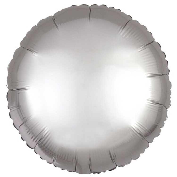 18 İNC YUVARLAK GÜMÜŞ RENK FOLYO BALON 43*43