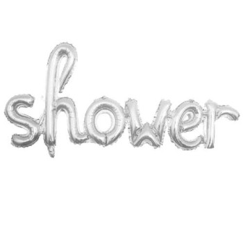 SHOWER GÜMÜŞ FOLYO BALON 47*107,5 SHOWER GÜMÜŞ FOLYO BALON 47*107,5