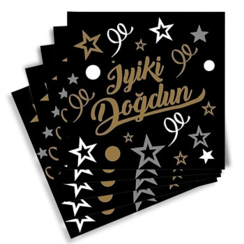 20 Lİ İYİKİ DOĞDUN SİYAH ÜZERİ GOLD PEÇETE 20 Lİ İYİKİ DOĞDUN SİYAH ÜZERİ GOLD PEÇETE