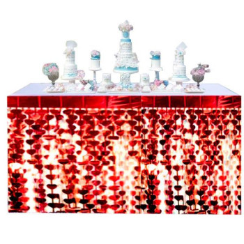 METALİZE KALP KIRMIZI MASA ETEĞİ 70*300cm METALİZE KALP KIRMIZI MASA ETEĞİ 70*300cm