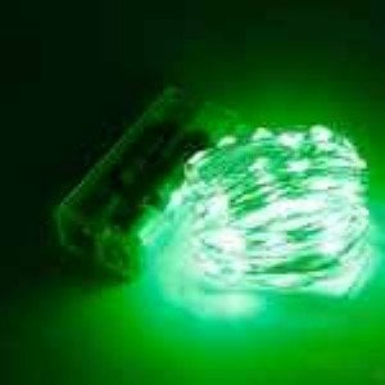 2 PİLLİ 3 MT YEŞİL RENK TEL LED