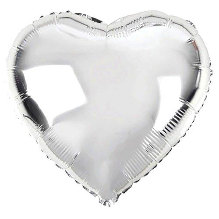 24 İNC KALP GÜMÜŞ RENK FOLYO BALON