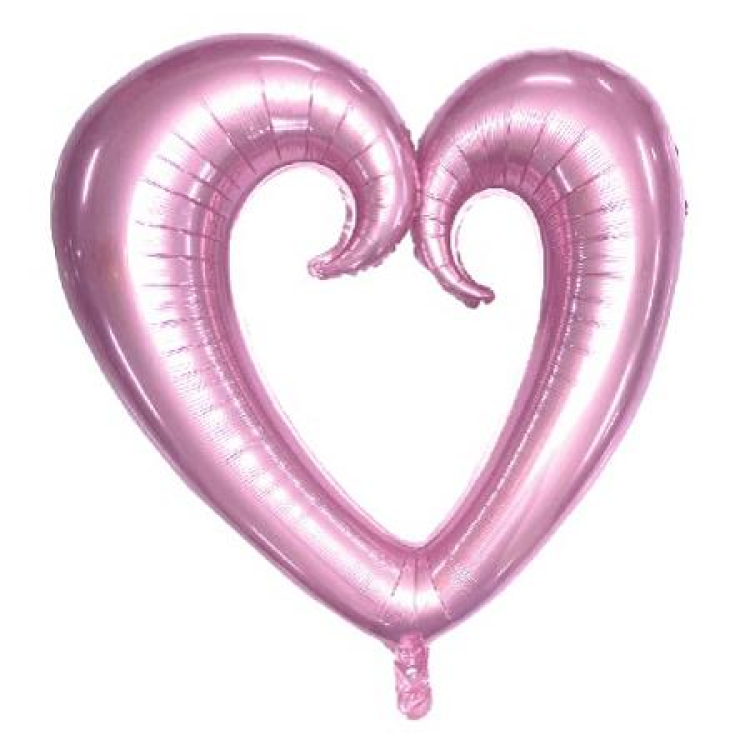 ORTASI BOŞ KALP PEMBE FOLYO BALON 100 CM