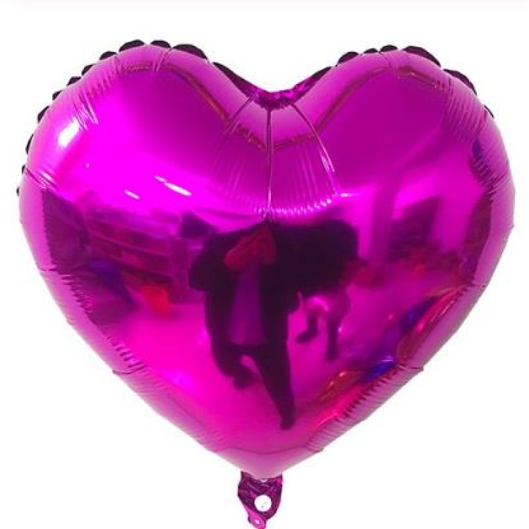 18 İNC KALP FUŞYA RENK FOLYO BALON