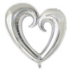 ORTASI BOŞ KALP GÜMÜŞ FOLYO BALON 100 CM ORTASI BOŞ KALP GÜMÜŞ FOLYO BALON 100 CM