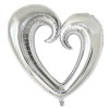 ORTASI BOŞ KALP GÜMÜŞ FOLYO BALON 100 CM ORTASI BOŞ KALP GÜMÜŞ FOLYO BALON 100 CM