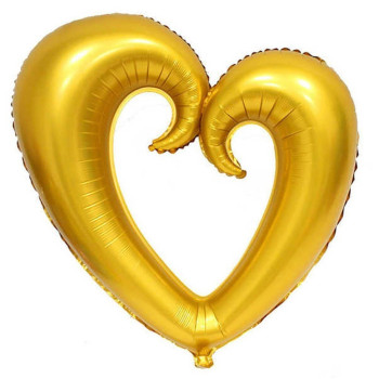 ORTASI BOŞ KALP GOLD FOLYO BALON 100 CM ORTASI BOŞ KALP GOLD FOLYO BALON 100 CM