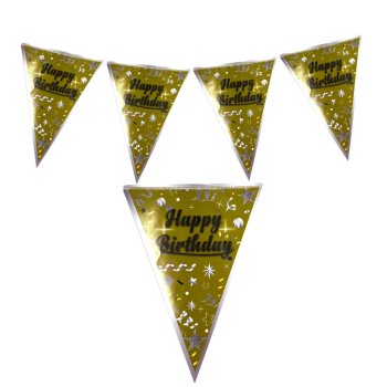 HAPPY BİRTHDAY GOLD ÜÇGEN FLAMA HAPPY BİRTHDAY GOLD ÜÇGEN FLAMA