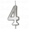 KÜÇÜK BOY 4 RAKAM GÜMÜŞ MUM 8CM KÜÇÜK BOY 4 RAKAM GÜMÜŞ MUM 8CM