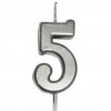 KÜÇÜK BOY 5 RAKAM GÜMÜŞ MUM 8CM KÜÇÜK BOY 5 RAKAM GÜMÜŞ MUM 8CM