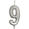 KÜÇÜK BOY 9 RAKAM GÜMÜŞ MUM 8CM KÜÇÜK BOY 9 RAKAM GÜMÜŞ MUM 8CM