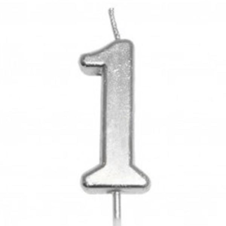 KÜÇÜK BOY 1 RAKAM GÜMÜŞ MUM 8CM KÜÇÜK BOY 1 RAKAM GÜMÜŞ MUM 8CM