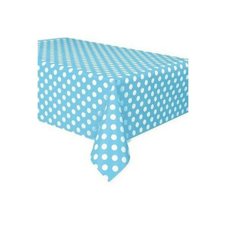 PLASTİK PUANLI MAVİ MASA ÖRTÜSÜ 120*180cm