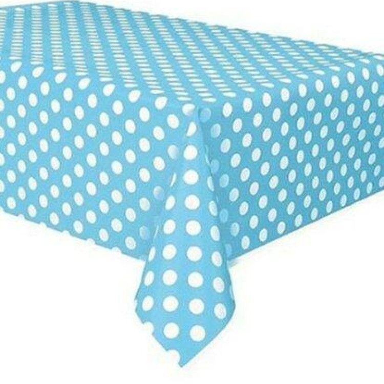 PLASTİK PUANLI MAVİ MASA ÖRTÜSÜ 120*180cm