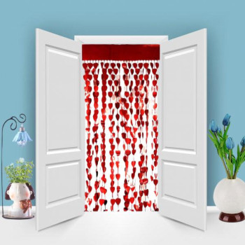 METALİZE KALP KIRMIZI KAPI PERDESİ 2*1m METALİZE KALP KIRMIZI KAPI PERDESİ 2*1m