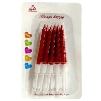 10 LU KÜÇÜK BURGULU KIRMIZI MUM 7.5 CM PK:50 KL:600 10 LU KÜÇÜK BURGULU KIRMIZI MUM 7.5 CM PK:50 KL:600