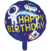 18 İNÇ YUVARLAK UZAY TEMALI HAPPY BİRTHDAY FOLYO BALON 43*43