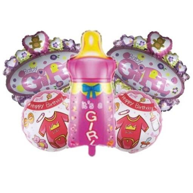 BİBERON PEMBE 5Lİ SET BALON