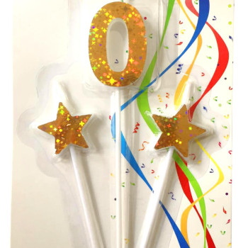 ÇUBUKLU YILDIZLI 0 RAKAM GOLD MUM PK:12