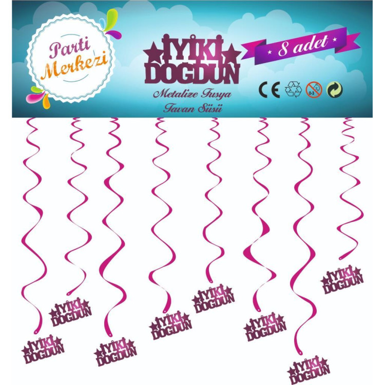 METALİZE FUŞYA İYİKİ DOĞDUN TAVAN SÜSÜ