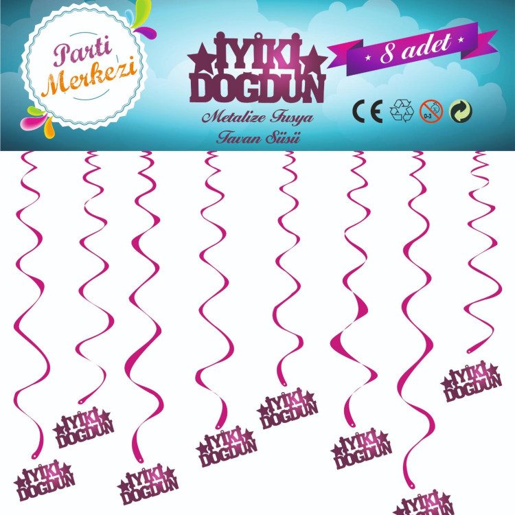 METALİZE FUŞYA İYİKİ DOĞDUN TAVAN SÜSÜ