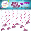 METALİZE FUŞYA HAPPY BİRTHDAY TAVAN SÜSÜ