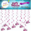 METALİZE FUŞYA HAPPY BİRTHDAY TAVAN SÜSÜ