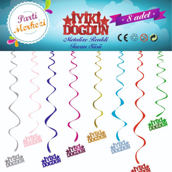 METALİZE RENKLİ İYİKİ DOĞDUN TAVAN SÜSÜ