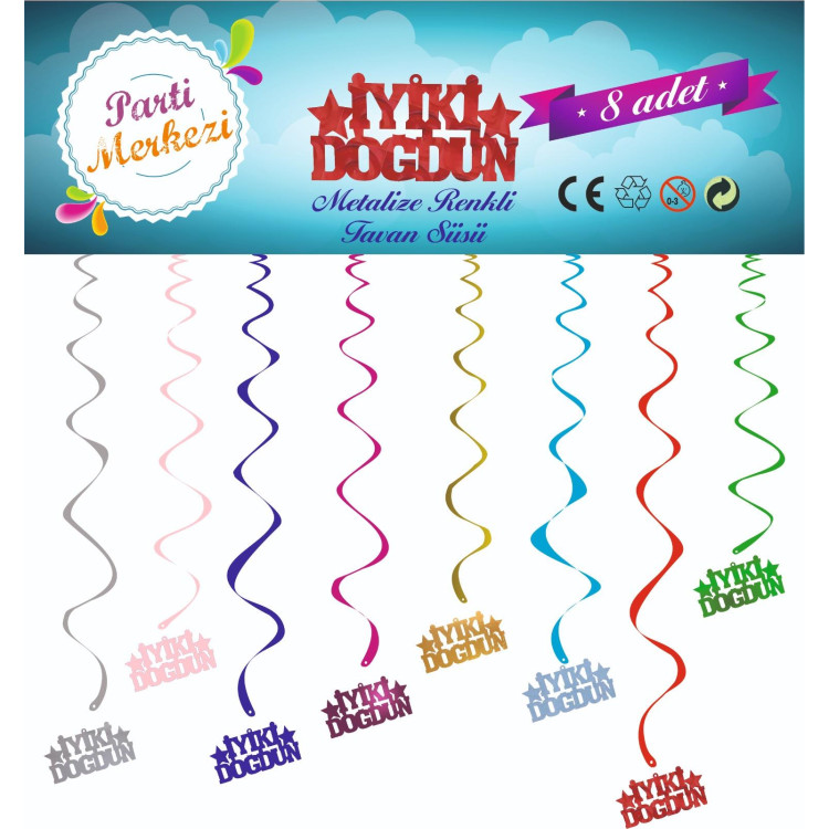 METALİZE RENKLİ İYİKİ DOĞDUN TAVAN SÜSÜ