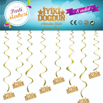 METALİZE GOLD İYİKİ DOĞDUN TAVAN SÜSÜ METALİZE GOLD İYİKİ DOĞDUN TAVAN SÜSÜ