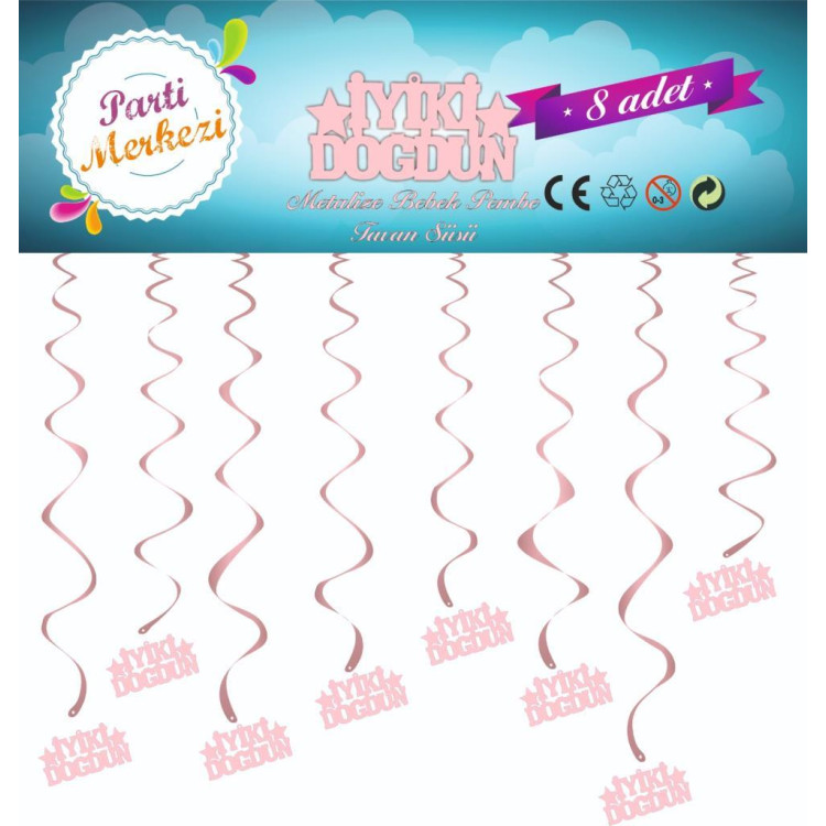 METALİZE PEMBE İYİKİ DOĞDUN TAVAN SÜSÜ