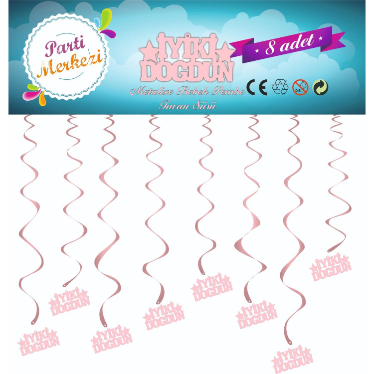 METALİZE PEMBE İYİKİ DOĞDUN TAVAN SÜSÜ