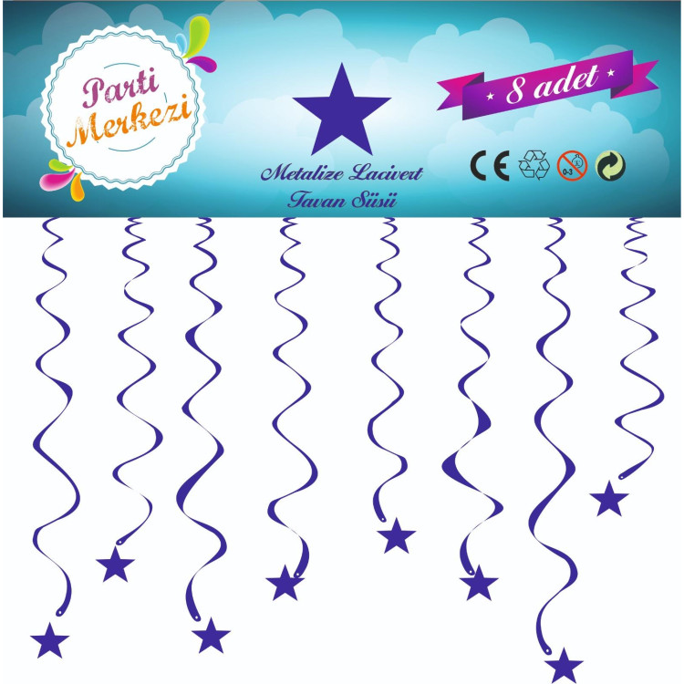 METALİZE LACİVERT YILDIZ TAVAN SÜSÜ