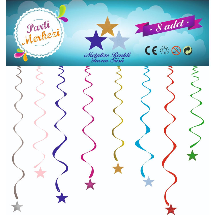 METALİZE RENKLİ YILDIZ TAVAN SÜSÜ