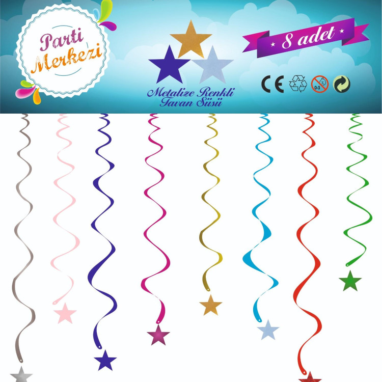 METALİZE RENKLİ YILDIZ TAVAN SÜSÜ